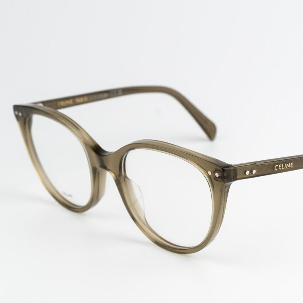 NEW Celine CL50068I 093 CELINE THIN Shiny Transparent Khaki Eyeglasses - Picture 6 of 10
